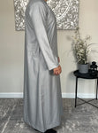 Men’s Silver Grey Omani Thobe Jubbah