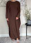 Chocolate Brown Butterfly Abaya