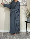 Slate Grey Butterfly Abaya