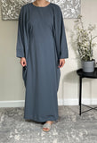 Slate Grey Butterfly Abaya