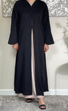 Premium Black Nida A-Line Open Abaya