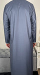 Premium Men’s Stone Blue Omani Embroidered Thobe