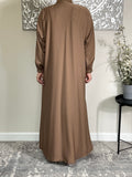 Premium Taupe Nida Open Abaya