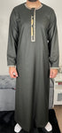 Premium Men’s Olive Green Embroidered Omani Thobe