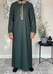 Premium Men’s Green Omani Embroidered Thobe