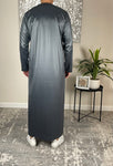 Men’s Shiny Green Omani Thobe Jubbah with Tassel