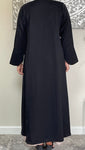 Premium Black Nida A-Line Open Abaya