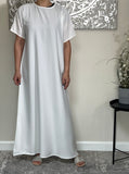 Off White Nida Inner Slip Dress - Abaya