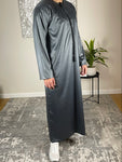 Men’s Shiny Green Omani Thobe Jubbah with Tassel