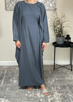 Slate Grey Butterfly Abaya