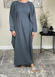 Slate Grey Butterfly Abaya