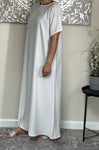 Off White Nida Inner Slip Dress - Abaya