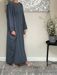 Slate Grey Butterfly Abaya