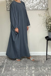 Slate Grey Butterfly Abaya