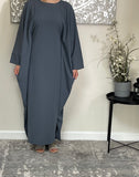 Slate Grey Butterfly Abaya