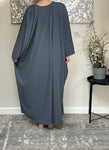 Slate Grey Butterfly Abaya