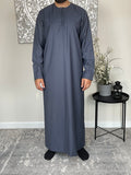 Men’s Steel Blue Omani Thobe Jubbah