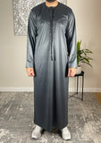 Men’s Shiny Green Omani Thobe Jubbah with Tassel