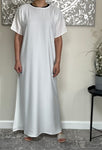 Off White Nida Inner Slip Dress - Abaya