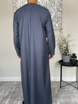 Men’s Steel Blue Omani Thobe Jubbah