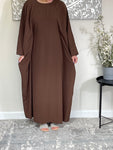 Chocolate Brown Butterfly Abaya