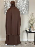 One Size 3 Piece Chocolate Brown Jilbab