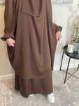 One Size 3 Piece Chocolate Brown Jilbab