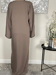 Premium Hand Embellished Coffee Open Abaya