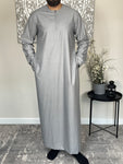 Men’s Silver Grey Omani Thobe Jubbah