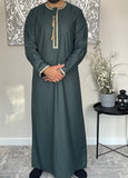 Premium Men’s Green Omani Embroidered Thobe