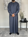 Men’s Steel Blue Omani Thobe Jubbah