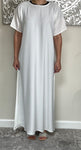 Off White Nida Inner Slip Dress - Abaya