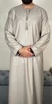 Premium Men’s Stone Omani Embroidered Thobe