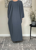 Slate Grey Butterfly Abaya