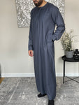 Men’s Steel Blue Omani Thobe Jubbah