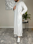 Premium Men’s Ivory White Omani Gold Embroidered Thobe