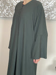Forest Green Ribbed Abaya Coat