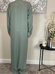 Sage Wide Sleeve Nida Open Abaya