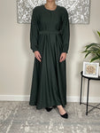 Emerald Green Cuffed Sleeve Nida Closed Abaya