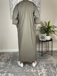 Men’s Taupe Grey Moroccan Thobe