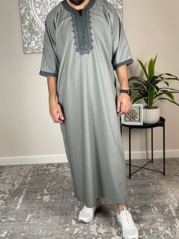 Men's Sage Grey Moroccan Thobe