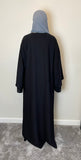 Black Nida Dual Layered Sleeve Closed Abaya