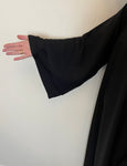 Black Nida Dual Layered Sleeve Closed Abaya