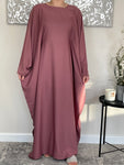 Dark Rose Nida Butterfly Abaya