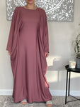 Dark Rose Nida Butterfly Abaya