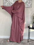 Dark Rose Nida Butterfly Abaya