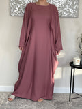 Dark Rose Nida Butterfly Abaya