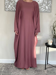 Dark Rose Nida Butterfly Abaya