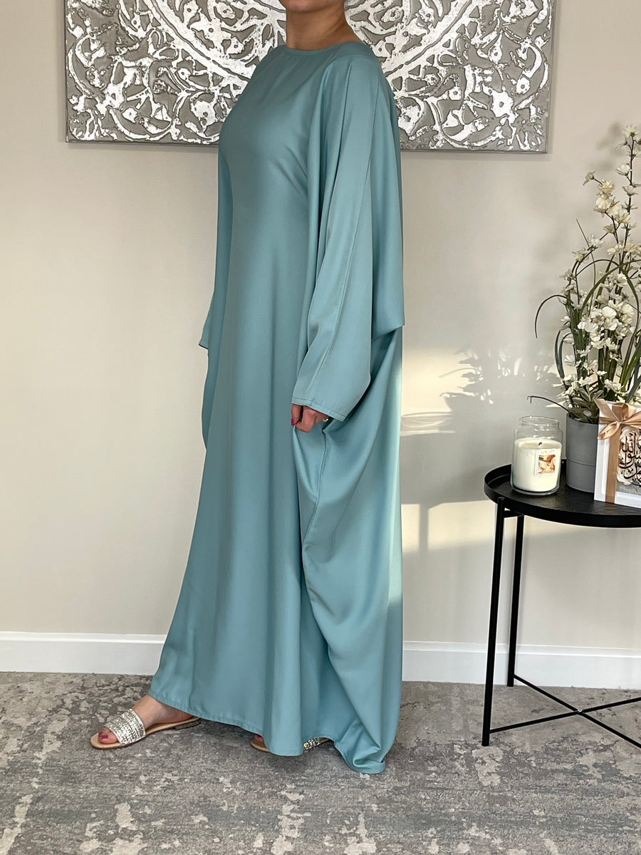 Aqua Nida Butterfly Abaya – AWRAH CLOTHING