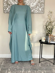 Aqua Nida Butterfly Abaya